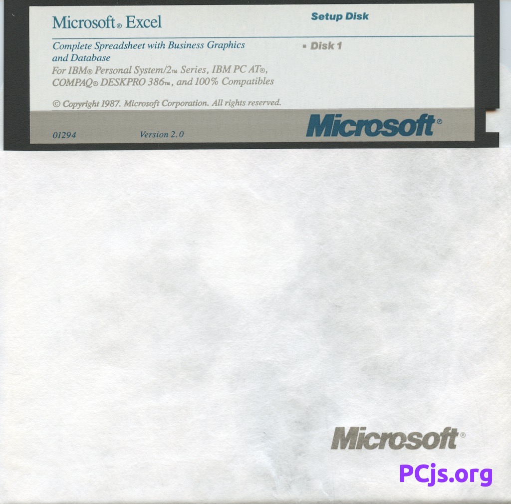 MS Excel 2.0 (1200K Disk 1)
