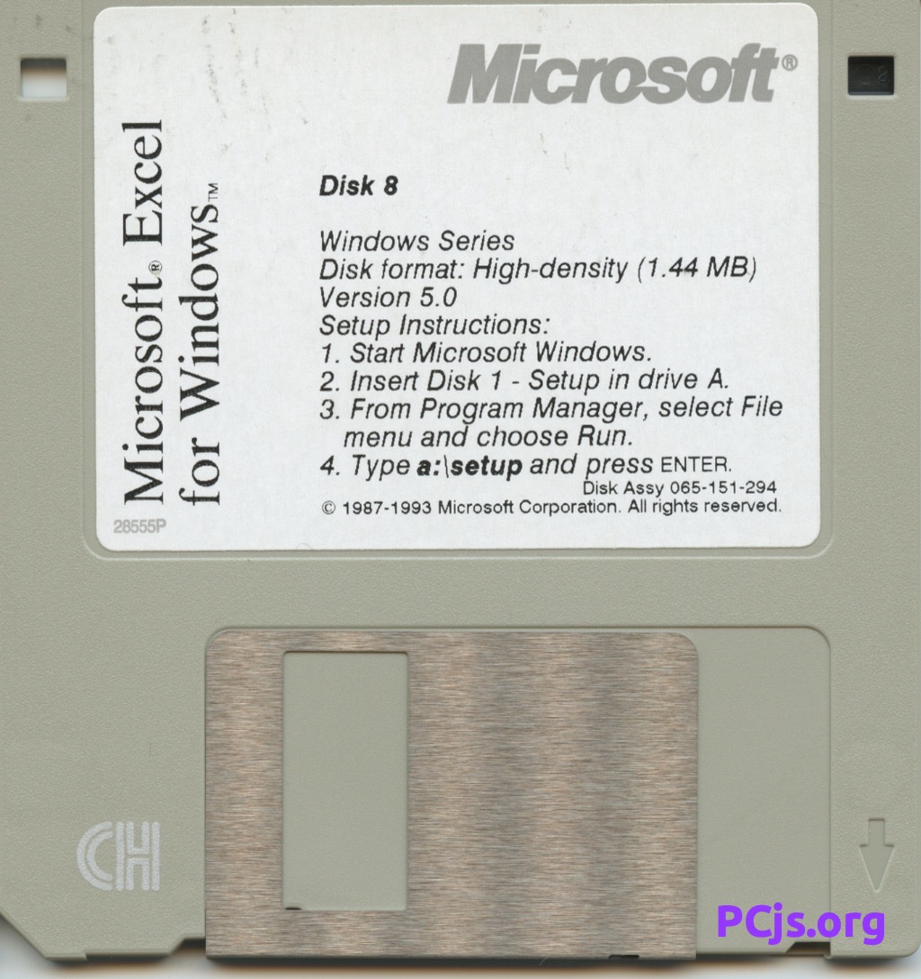 MS Excel 5.0a (Disk 8)