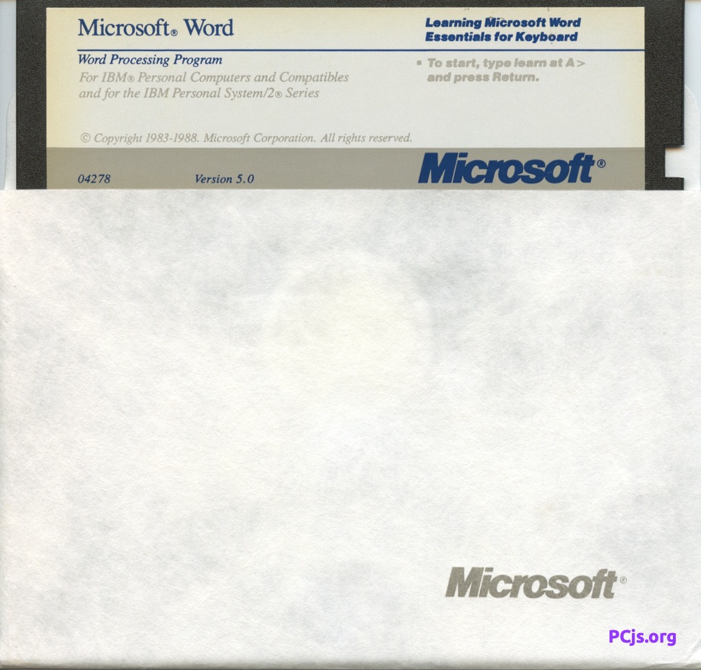 Microsoft Word 5.00 (for DOS) | PCjs Machines