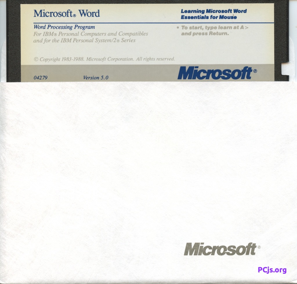 MS Word 5.00 (Learning Mouse)